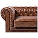 Divano Vintage A 3 Posti In Pelle Sintetica Marrone Invecchiato Chesterfield - Foto miniatura 27