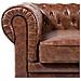 Divano Vintage A 3 Posti In Pelle Sintetica Marrone Invecchiato Chesterfield - Foto miniatura 34