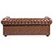 Divano Vintage A 3 Posti In Pelle Sintetica Marrone Invecchiato Chesterfield - Foto miniatura 15