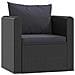 Set Divani Da Giardino 7 Pz Con Cuscini In Polyrattan Nero - Foto miniatura 3