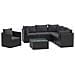 Set Divani Da Giardino 7 Pz Con Cuscini In Polyrattan Nero - Foto miniatura 1