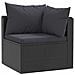 Set Divani Da Giardino 7 Pz Con Cuscini In Polyrattan Nero - Foto miniatura 5