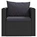 Set Divani Da Giardino 7 Pz Con Cuscini In Polyrattan Nero - Foto miniatura 7