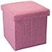 Pouf Pieghevole 30x30x30 Cm In Rosa Cilegia Â€“ Cassapanca Cubo Contenitore Imbottito De Tessuto A L'ottica Lino Con Coperchio Â€“ Ottomane Poggapiedi Sgabello Panca Poltrona - Foto miniatura 1