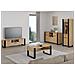 BIM Furniture Cassettiera Nuka In Laminato - Credenza 45 X 155 X 87 Cm Con 3 Ante E 2 Cassetti, Per Soggiorno, Corridoio, Ufficio - Colore Rovere Artisan E Nero Opaco
