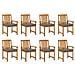 Sedie da Giardino con Cuscini 8 pz in Legno Massello di Acacia - Foto miniatura 1