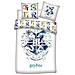 Biancheria Da Letto Bianco Con Le Stamme Blu Hogwart Harry Potter, Certificato Oeko-tex 140x200 Cm - Foto miniatura 1