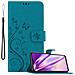 Custodia Compatibile Con Xiaomi Redmi Note 8 Pro In Blu Fiore - Coperchio Protettivo In Design Floreale Con Chiusura Magnetica, Funzione Stand E Slot Per Carte - Foto miniatura 1