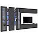 Parete Attrezzata Clemente, Set Salotto Porta Tv A 5 Ante, Mobile Soggiorno Multiuso, 100% Made In Italy, Cm 340x30h180, Antracite - Foto miniatura 4