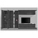 Parete Attrezzata Clemente, Set Salotto Porta Tv A 5 Ante, Mobile Soggiorno Multiuso, 100% Made In Italy, Cm 340x30h180, Antracite - Foto miniatura 3