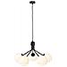 Lampada A Sospensione Nova - Nero, Bianco - Acciaio Verniciato A Polvere, Vetro - 57x100x46 Cm - Foto miniatura 1