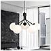 Lampada A Sospensione Nova - Nero, Bianco - Acciaio Verniciato A Polvere, Vetro - 57x100x46 Cm - Foto miniatura 3