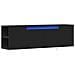 Mobile Tv A Parete Con Luci Led Nero 135x31x39,5 Cm - Foto miniatura 3