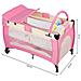 Lettino Culla Box Gioco + Fasciatoio e Giochi Bambini Campeggio Pieghevole Rosa - Foto miniatura 3