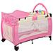Lettino Culla Box Gioco + Fasciatoio e Giochi Bambini Campeggio Pieghevole Rosa - Foto miniatura 4