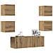 Set Mobile Tv 5 Pz Montato A Parete Rovere In Legno Multistrato - Foto miniatura 1