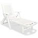 Lettino Prendisole Con Poggiapiedi In Plastica Bianco - Foto miniatura 2