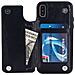 Custodia In Pelle Con Slot Per Schede Per Samsung Galaxy S23 Ultra - Nero - Foto miniatura 5