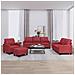Set di Divani 4 pz con Cuscini Rosso Vino in Similpelle - Foto miniatura 2