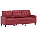 Set di Divani 4 pz con Cuscini Rosso Vino in Similpelle - Foto miniatura 5