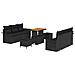 Set di Divani da Giardino  9 Pezzi con Cuscini Rattan Poli Nero Acacia, Divano da Giardino  2 Posti con Cuscini Rattan Poli Nero, Set da Pranzo da Giardino  3 Pezzi con Cuscini Rattan Poli Nero Acacia - Foto miniatura 1