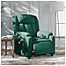 Poltrona Massaggiante Reclinabile Elettrica Verde Scuro Tessuto - Foto miniatura 2