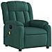 Poltrona Massaggiante Reclinabile Elettrica Verde Scuro Tessuto - Foto miniatura 3