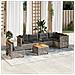 Set Divani da Giardino 7 pz con Cuscini Grigio in Polyrattan - Foto miniatura 2
