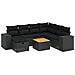 Set Divani da Giardino con Cuscini 8 pz Nero in Polyrattan - Foto miniatura 1