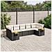 Set Divani da Giardino con Cuscini 7pz Nero Polyrattan - Foto miniatura 2