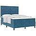 Letto a Molle con Materasso Blu Scuro 160x200 cm Velluto - Foto miniatura 1