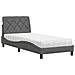 Letto con Materasso Grigio Scuro 90x190 cm in Tessuto - Foto miniatura 1