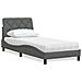 Letto con Materasso Grigio Scuro 90x190 cm in Tessuto - Foto miniatura 2