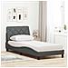 Letto con Materasso Grigio Scuro 90x190 cm in Tessuto - Foto miniatura 3