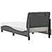 Letto con Materasso Grigio Scuro 90x190 cm in Tessuto - Foto miniatura 7