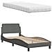 Letto con Materasso Grigio Scuro 90x190 cm in Tessuto - Foto miniatura 8