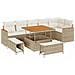 Set Divano da Giardino con cuscino 9 pcs Beige Poly Rattan - Foto miniatura 1