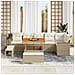 Set Divano da Giardino con cuscino 9 pcs Beige Poly Rattan - Foto miniatura 3