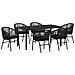 Set da Pranzo per Giardino 7 pcs Nero Poly Rattan - Foto miniatura 1