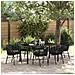 Set da Pranzo per Giardino 7 pcs Nero Poly Rattan - Foto miniatura 2