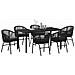 Set da Pranzo per Giardino 7 pcs Nero Poly Rattan - Foto miniatura 3