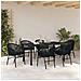 Set da Pranzo per Giardino 7 pcs Nero Poly Rattan - Foto miniatura 4