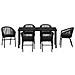 Set da Pranzo per Giardino 7 pcs Nero Poly Rattan - Foto miniatura 7