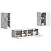 Set mobile TV 4 pcs Grigio cemento Legno multistrato - Foto miniatura 3