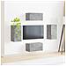 Set mobile TV 4 pcs Grigio cemento Legno multistrato - Foto miniatura 4