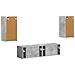 Set mobile TV 4 pcs Grigio cemento Legno multistrato - Foto miniatura 8