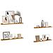 Scaffale da parete 4 pcs Beige 80 x 9 x 3 cm Legno multistrato - Foto miniatura 3