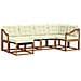 Set di divani da esterno con cuscino 6 pcs Naturale e Crema - Foto miniatura 1
