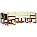 Set di divani da esterno con cuscino 6 pcs Naturale e Crema - Foto miniatura 1
