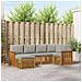 Set divani con cuscino 6 pcs Grigio Naturale e Chiaro - Foto miniatura 2